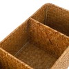 Hipiwe Seagrass Storage Basket with 3 Section, Hand-Woven Wicker Bathroom