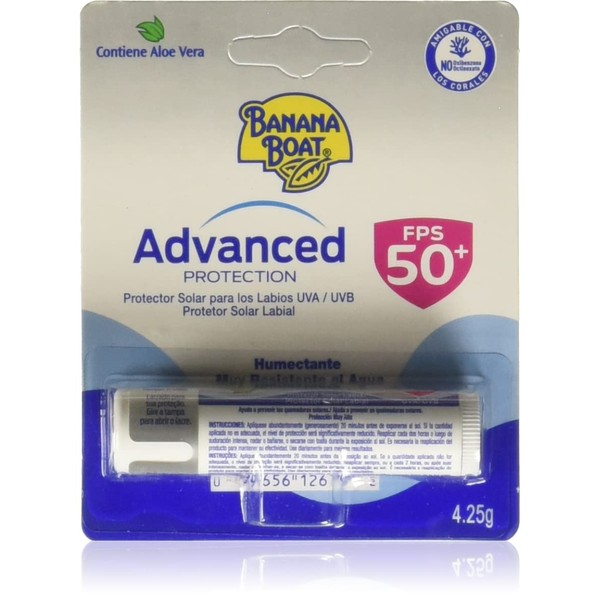 BANANA BOAT Advanced Protection Labial FPS 50+ 4.25g, 14 grams, 1 unidad, 1