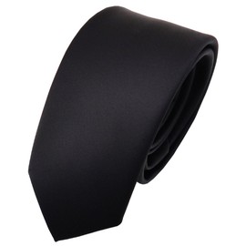 TigerTie - Slim Children's Tie in Unicolour or Patterned - Boys' Tie for Self-Tying, black