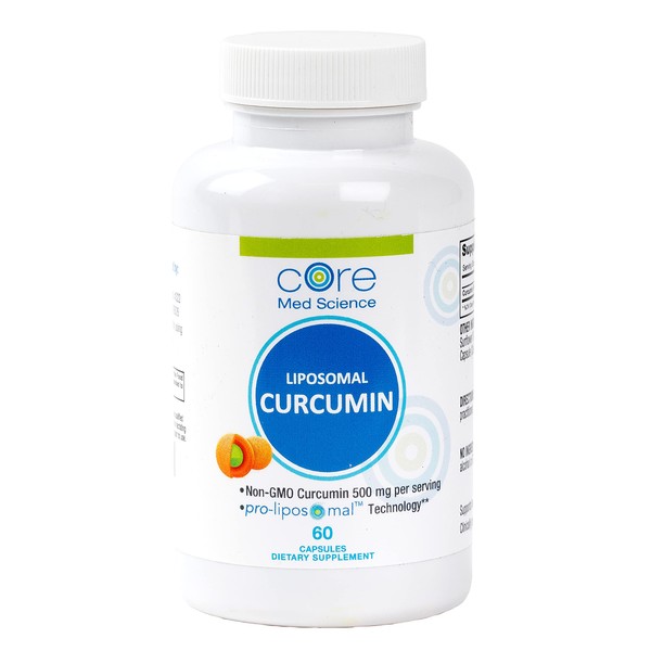 IV for Life Liposomal Curcumin by Core Med Science - 500mg - 60 Capsules - High Absorption Curcumin Supplement - Made in USA