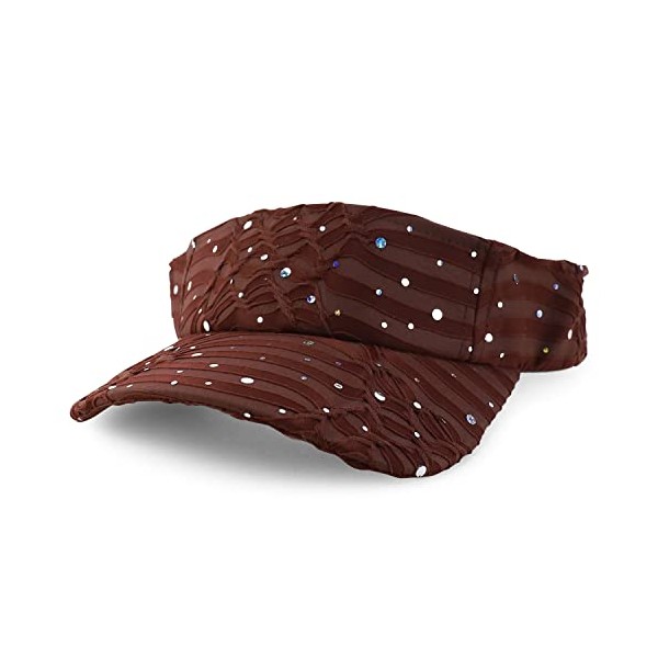 Armycrew Sparkle Sequin Glitter Summer Sun Visor - Brown