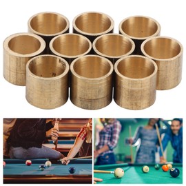 Zunate Pool Cue Ferrules, 9/9.5/10 mm Pool Billiard Cues Tips Copper Pool Cue Shaft Ferrule Replacement for Pool Table Billiard Pool Cue Care(9MM【No teeth】)