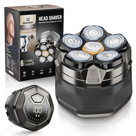 Head Shaver for Bald Men,Magnetic Electric Razor,Large Battery Capacity, LED Display,IPX7 Waterproof - Color: Blue