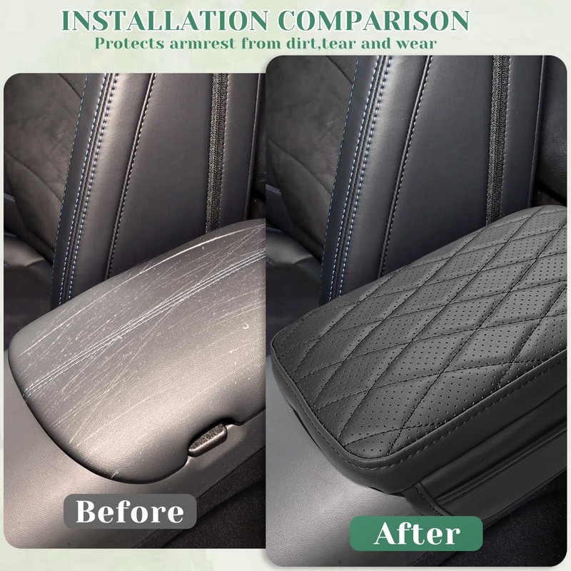 VKGUG Center Console Armrest Cover Compatible with Ford Mustang 2015-2024