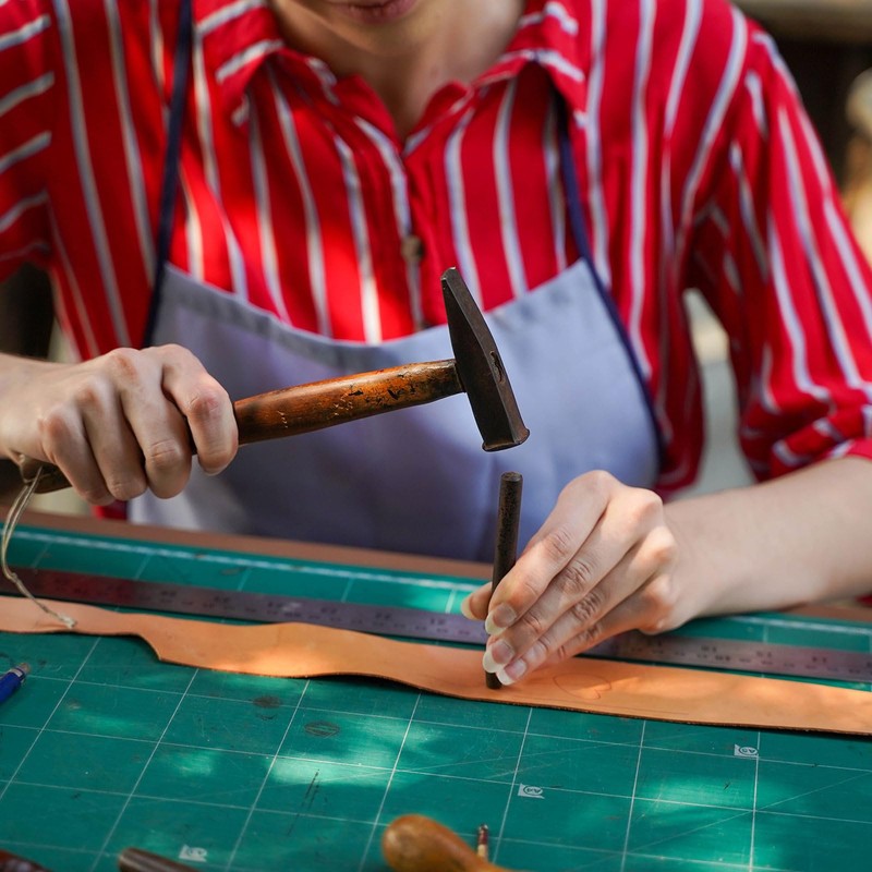 Sourcing Map 12mm Round Hole Punch Tool for Leather, Canvas,