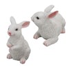 1 Pair Bunny Rabbit Ornaments Decorations Resin Art Craft Animal