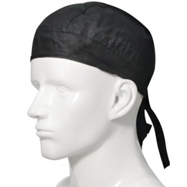 J&Y Cotton Bandana, Bandana Cap, Pirate Hat, Outdoor, Inner Cap, Women's, Men's, Unisex, One Size Fits Most, Black