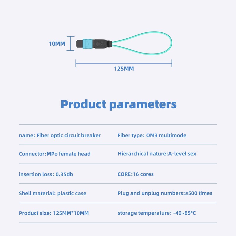 Buacoz 2Pack MPO/UPC Fiber Optic Loopback Tester Cable,OM3 Multimode -