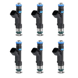 TAUXMZ 4 Holes Fuel Injectors FJ474 Fit for Jeep Grand Cherokee 2005-2010,for Dodge Durango 2004-2009,for RAM 1500 2004-2012 V6 3.7L, OE# 0280158020 812-12145 63856(Set of 6)