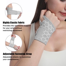 NuVigor Wrist Support Brace Splint for Carpal Tunnel, Adjustable Wrist Straps With Left and Right Hand for Men and Women, Breathable Hand Support for Arthritis Tendonitis Pain ReliefSprains Arthritis