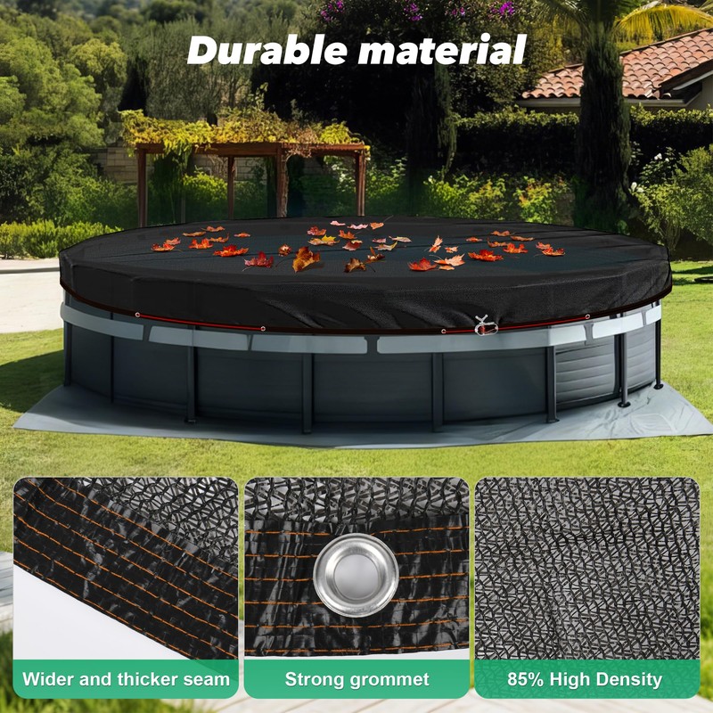 27.8FT Round Leaf Net Cover for 24FT Above Ground Pools