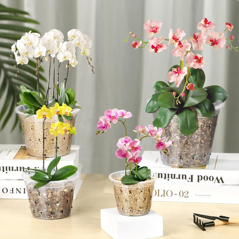 RAOOKIF 4 5 6 7 Inch Clear Orchid Pots, 8