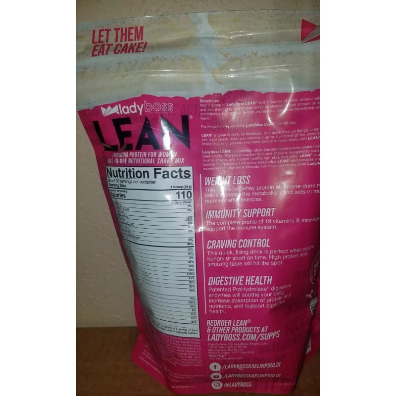 Lady Boss Lean Protein Powder - VANILLA CAKE - New,