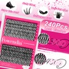 Fowendia Lash Clusters Kit Fluffy 30D 40D Individual Lashes D
