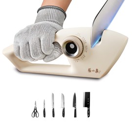 5 in 1 Knife Sharpener for Kitchen, 5-Stage with Tungsten Diamond Ceramic, for Straight & Serrated Knives and Scissors