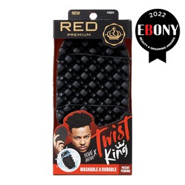 RED by Kiss Bow Wow X Twist King -Premium Luxury Twist Styler Brush with 3PCS Plastic Styling Piks, Durable Washable Afro Curl Sponge Racket for Barbers and Daily Use, Ideal for Curly, Coiled, 4C Hair