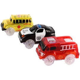 VOANZO 3 Pack Tracks Cars Track Accessories Set Educational Puzzle Track Car Game for Boys and Girls Compatible with Most Racing Car Tracks