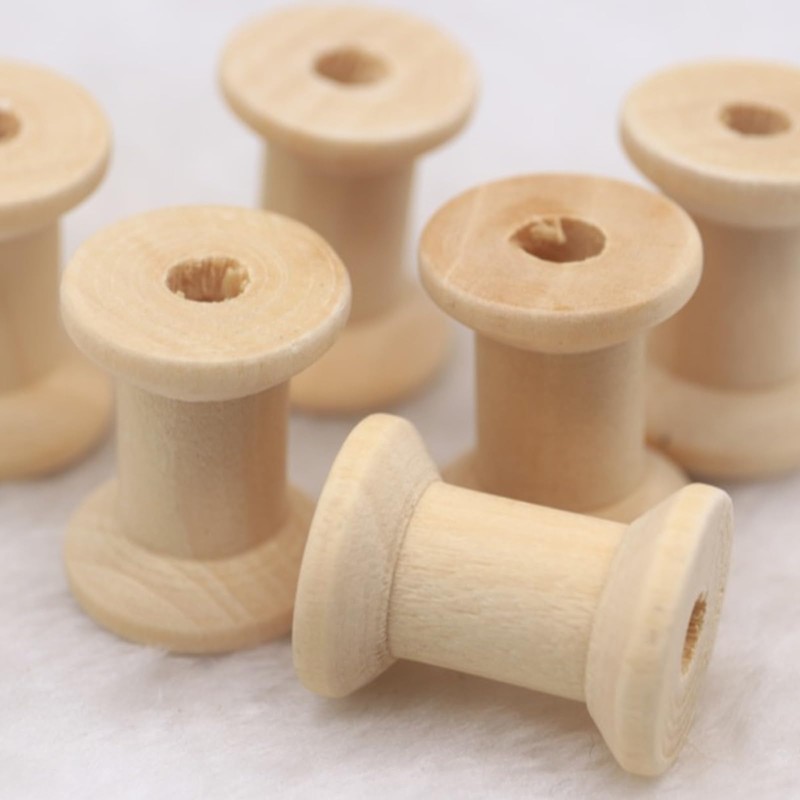Wooden Spools for Crafts, 10 Pcs