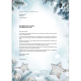 SIGEL DP312 Weihnachts-Briefpapier Snow Star, blau, DIN A4, 25 Blatt, weihnachtliches Motiv, aus nachhaltigem Papier