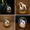 Thorness 3D Crystal Ball Night Light USB Lamp with Giraffe