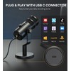 MAONO USB Dynamic Microphone, Podcast Recording Microphone with Gain Knob,
