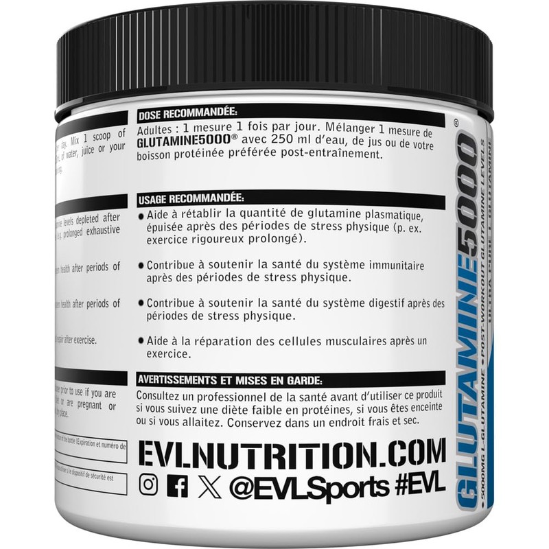 Evlution Evlution Nutrition Glutamine5000-5g Pure L-Glutamine Per Serving - Helps