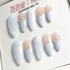 Blooming Cotton Handmade Nail Tips - Almond / 블루밍 코튼
