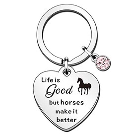 SMARGO Cute Funny Horse Lover Gifts Keyring For Women Bedroom Best Friend Friendship Keychain Gift