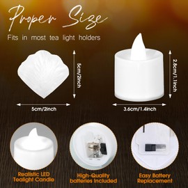 Coume 6000 Pcs Artificial Rose Petals with 72 Pcs Flameless LED Candles Romantic Decorations Fake Candles Happy Anniversary Decorations for Wedding Night (White)