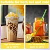 ZBXSNK 100Pcs Colourful Reusable Plastic Straws, Food-Grade & Odourless