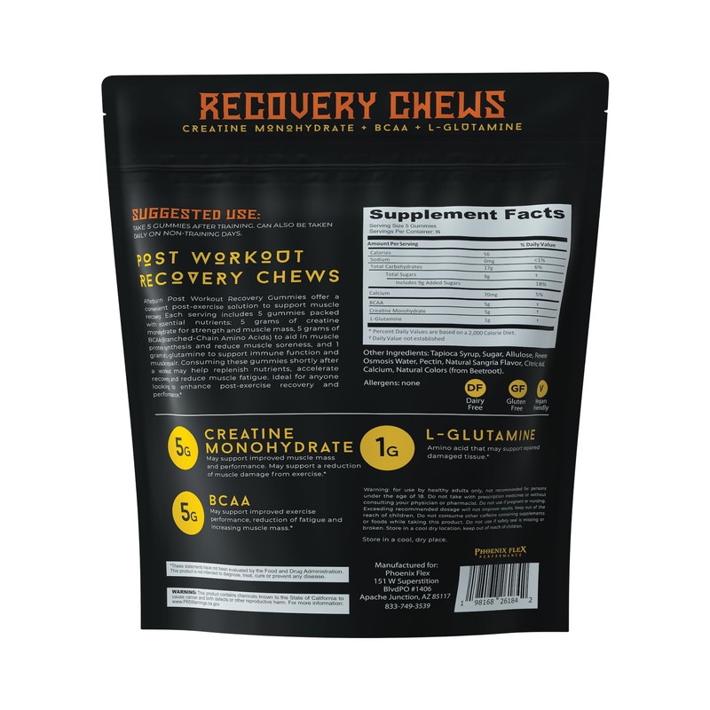 After Burn Creatine Monohydrate Chews - BCAAs & L-Glutamine -
