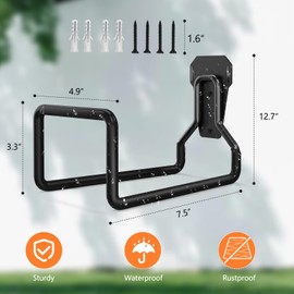 Newthinking Heavy Duty Garden Hose Hanger, 2 Pack Wall Mount Metal Hose Reel Holder Hosepipe Stand for Garden Outside Yard