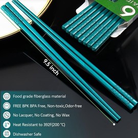 6 Pairs Reusable Fiberglass Chopsticks Set, Dishwasher Safe, 9.57 Inches, Premium Non-Slip Design with Case – Perfect for Japanese, Korean, and Chinese Cuisine, Great Gift for Parties(Pink)) Cutlery Tableware - Color: Striped