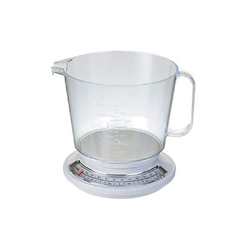 Propert Mechanical Kitchen Scale with Jug Mechanical Kitchen Scale, White,