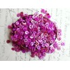 12 Diminutive Hot Pink Mother of Pearl Buttons ~ under