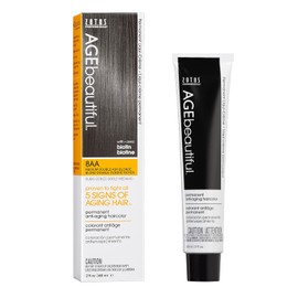 AGEbeautiful Permanent Liqui Creme Hair Color Dye | 100% Gray Coverage | Anti-Aging | Biotin for Thicker, Fuller Hair | Professional Salon Coloring | 8AA Double Ash