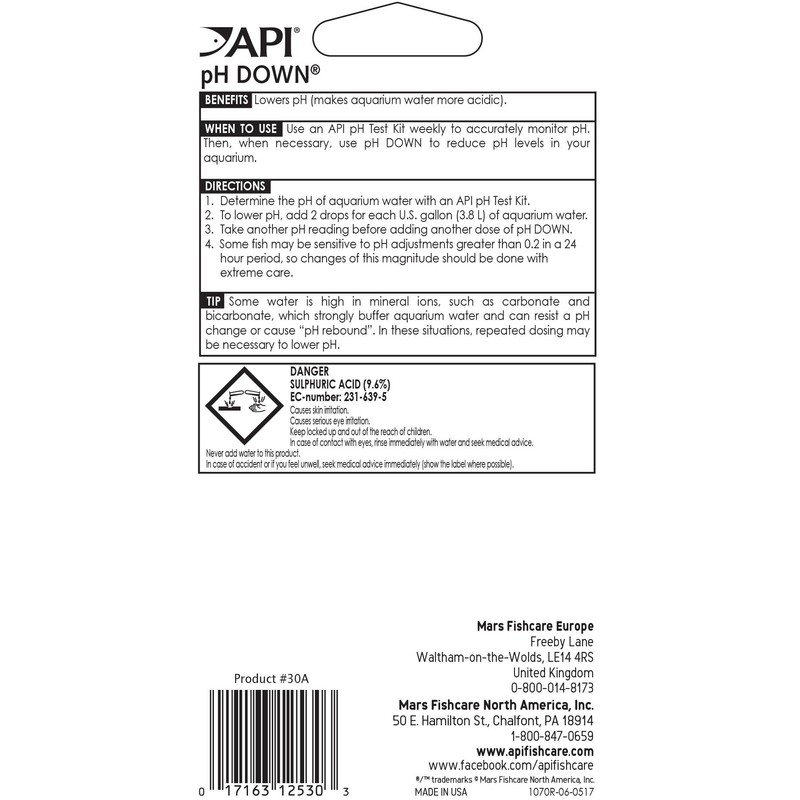 API pH DOWN Freshwater Aquarium Water pH Reducing Solution 1.25-Ounce