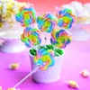 Oriental Trading 3" Large Flower-Shaped Strawberry-Flavored Swirl Lollipops - 12
