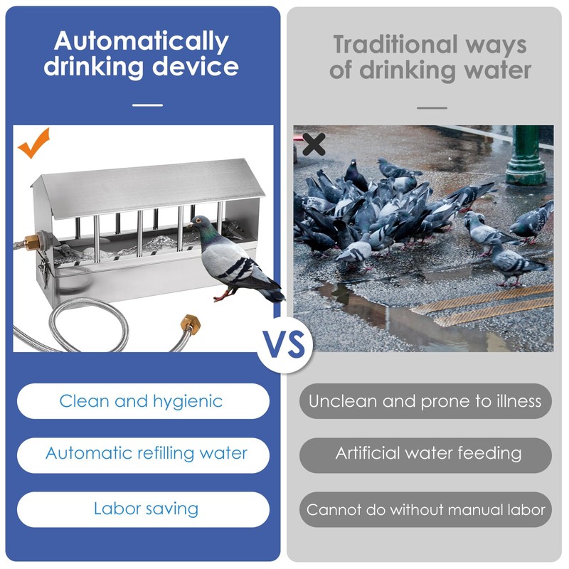 Automatic Chicken Waterer Stainless Steel Large Metal Chicken Waterer System