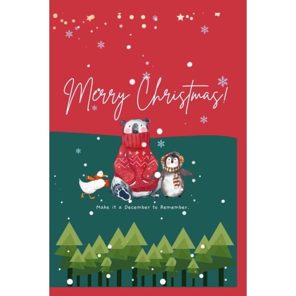 December Notebook: Merry Christmas with Lined Notebook and Cream Paper