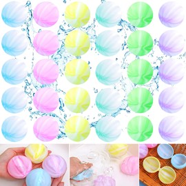 ZZXLOPEZ Wiederverwendbare Wasserballons, 30 Stück Silikon Wasserbombe, Schnell Befüllbare Weiche Wasserbomben, Pool Spielzeug, Strandspielzeug, Wasserbomben aus Silikon, Wasserspielzeug Outdoor