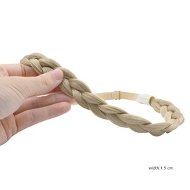 Yamel Braid Headband Adjustable Braided Hairband Mix Blonde Headbands for Women Synthetic Hair Plait Hairband Braided Headband Elastic