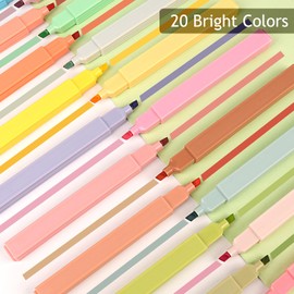 colpart Highlighter Pastel 20 Pieces Highlighter Pen Pens Pastel Bible Marker Set Aesthetic Marker Assorted Pastel Colours for Journaling Note Take School Office Stationary