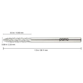 PANA 3/32" Cuticle Clean Nail Carbide Bit for Professional, Nail Salon, Nail Trimmer, Under Nail Cleaner, Electric Drill Machine, Manicure Tools (Silver-UNC, Coarse)