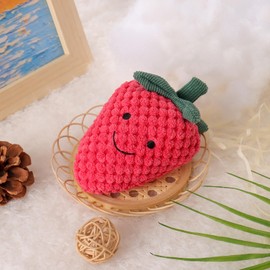 Apricot Lamb Baby Rattle Toy Strawberry Baby Rattle Soft Grasping Toy Gift for Birth 12 cm