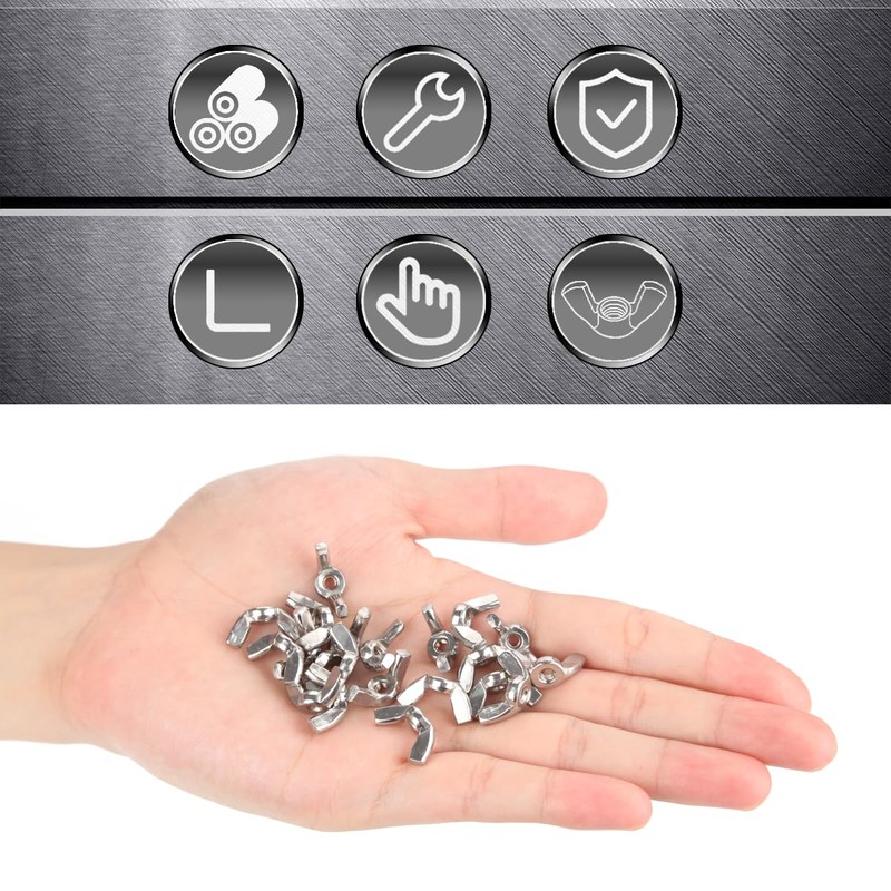 SWTYExt Wing Nuts M4, Pack of 20 Wing Nuts DIN
