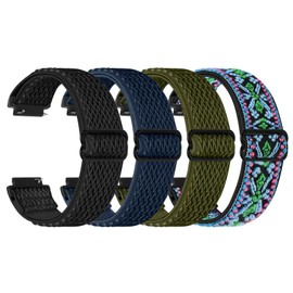 Elastic Quick Release 18mm Watch Bands Compatible with Garmin Venu 3S/Venu 2S/Vivoactive 4S/Vivomove 3S/Forerunner 255S/255S Music/Forerunner 265S, Adjustable Stretchy Nylon Loop Replacement Straps