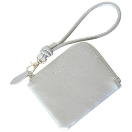 Alto Rose L-Shaped Zip Compact Wallet, Thin Mini Wallet, Coin Purse, Coin Case, Unisex, Silver