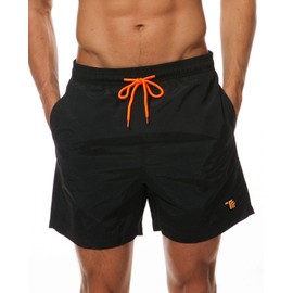 TBMPOY Men's Swim Trunks Quick Dry Beach Shorts with Mesh Lining(CA Black M)