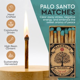 15 Palo Santo Stick Matches for Meditation, Relaxation, Soul Cleansing - Smudging Incense Sticks - High Resin Holy Wood Incense Matches - 1 Pack